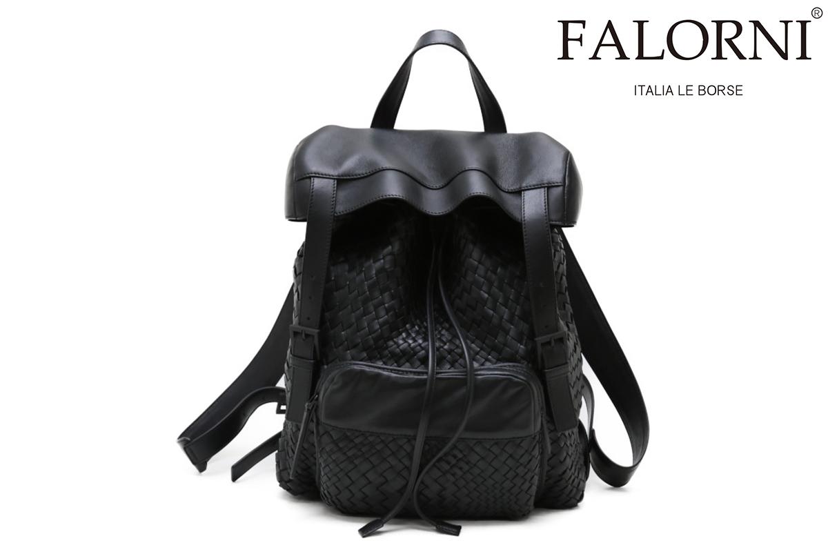 ファロルニ / FALORNI バッグ f866bk レザーリュック ブラック