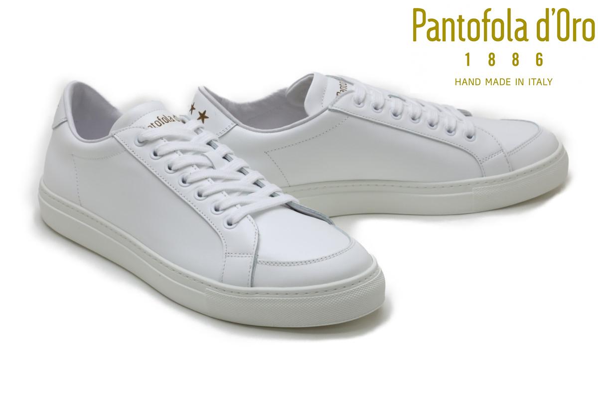 Pantofola d'Oro レザースニーカーホワイト multiply レッド - rehda.com